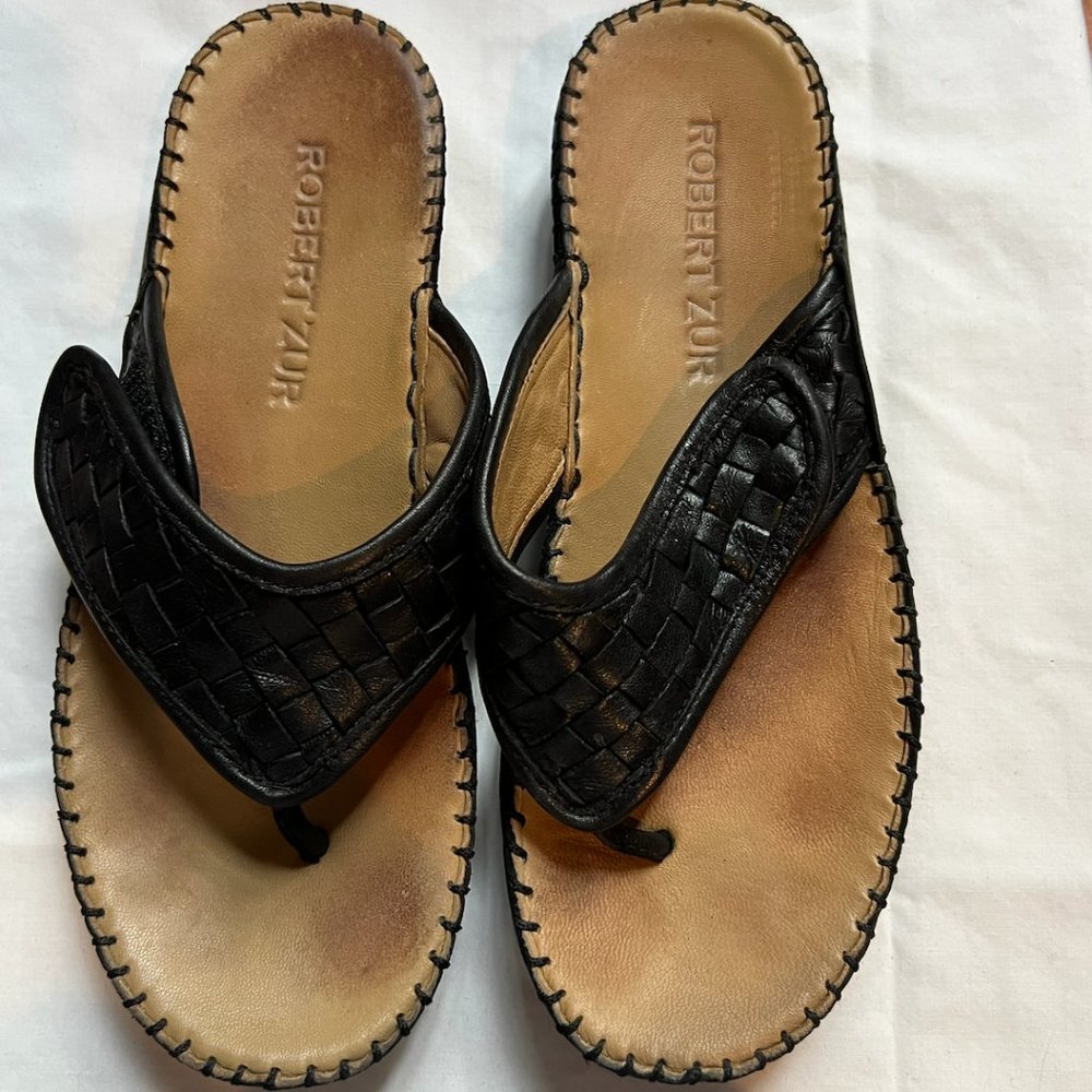 Robert Zur black leather sandals